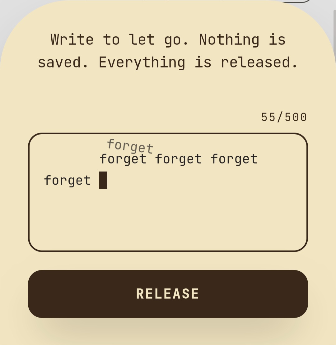 Release mode: write to let go, nothing is saved, everything is released